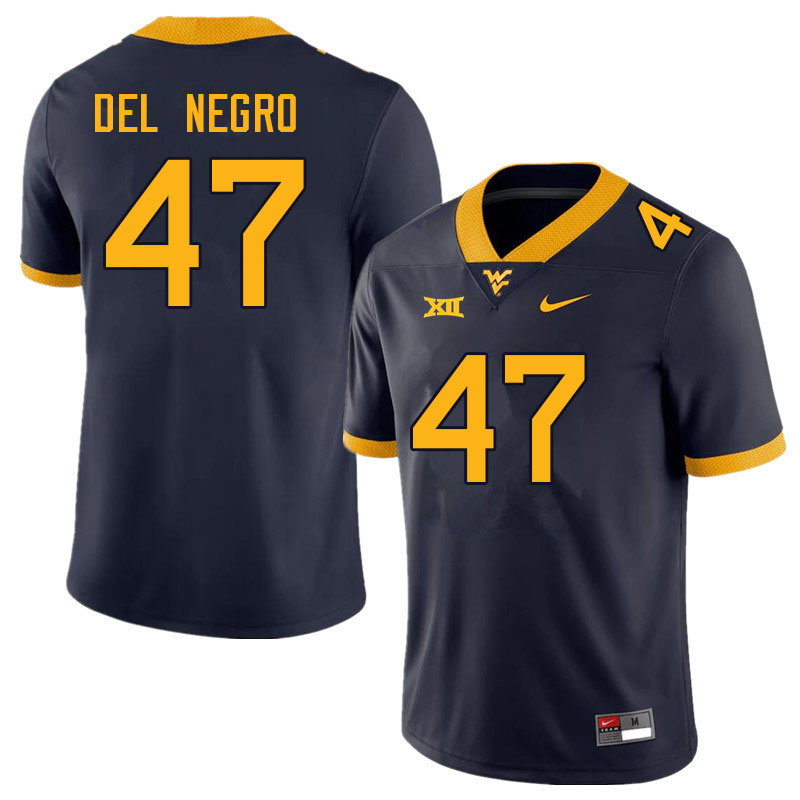 Men #47 Anthony Del Negro West Virginia Mountaineers College Football Jerseys Sale-Navy